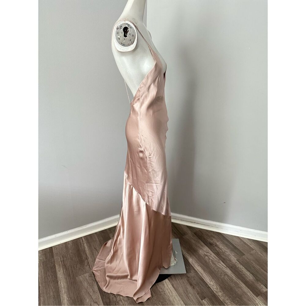 NWT MICHAEL LO SORDO Silk-satin gown PINK UK 14 / US 10 $740 - Picture 12 of 14